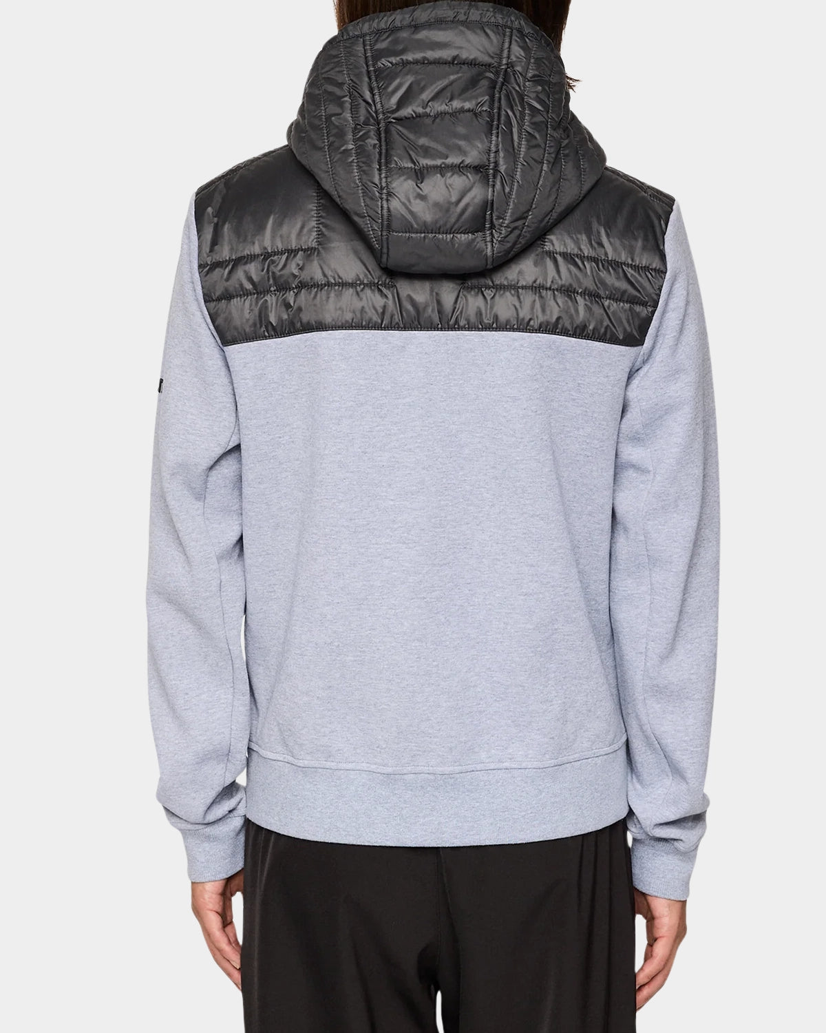 Seth Hybrid Zip Hood - Medium Grey Melange - Hugo Sthlm
