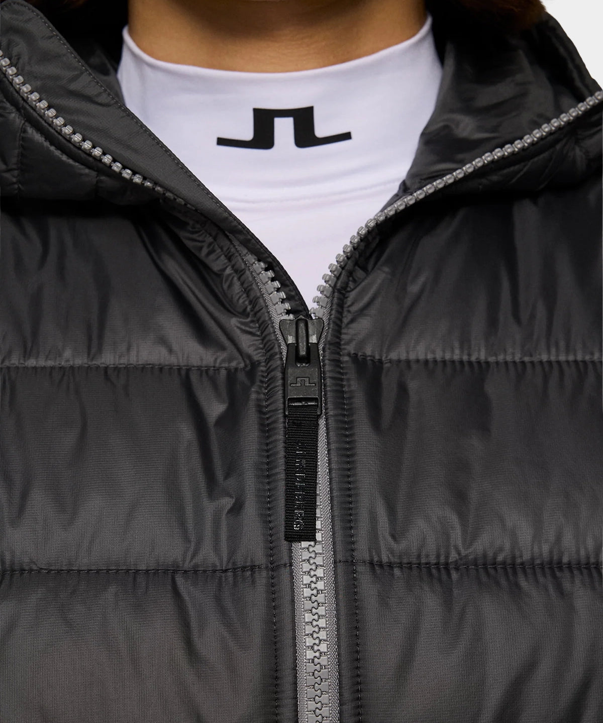 Seth Hybrid Zip Hood - Medium Grey Melange - Hugo Sthlm
