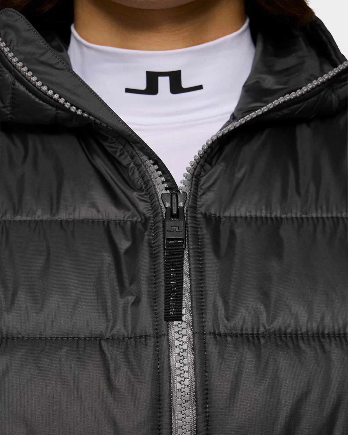 Seth Hybrid Zip Hood - Medium Grey Melange - Hugo Sthlm