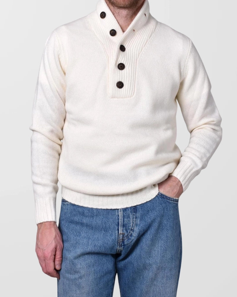 Shawl Button Collar - Cream - Hugo Sthlm