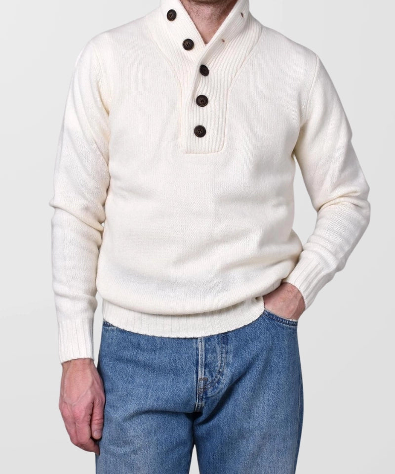Shawl Button Collar - Cream - Hugo Sthlm