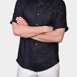 Short Sleeve Linnen Shirt - Black