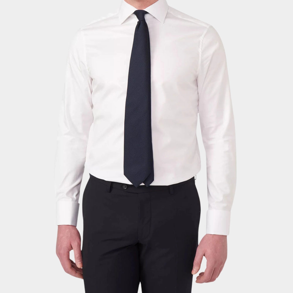 Slim Fit Cut Away Double Cuff Shirt - White - Hugo Sthlm