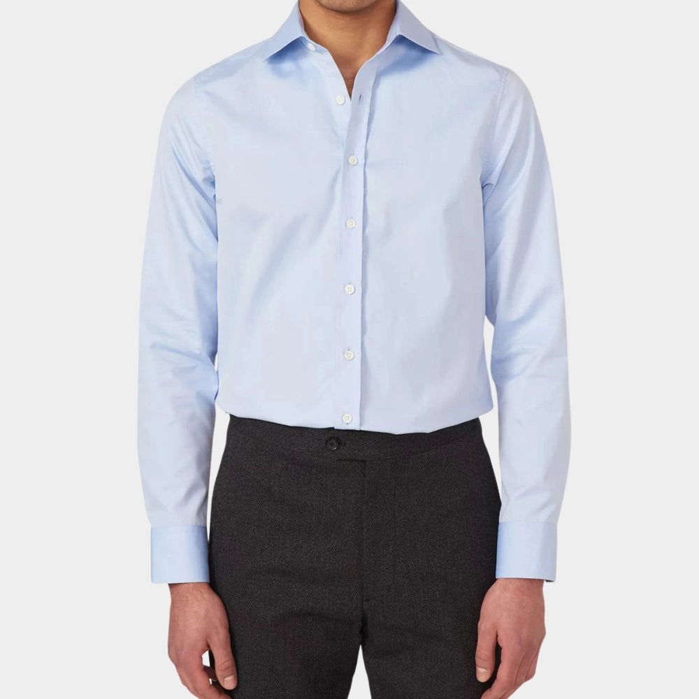 Slim Fit Cut Away Twill Shirt - Blue - Hugo Sthlm