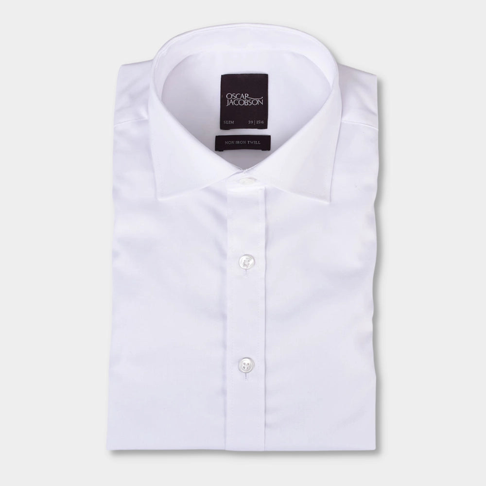 Slim Fit Cut Away Twill Shirt - White - Hugo Sthlm