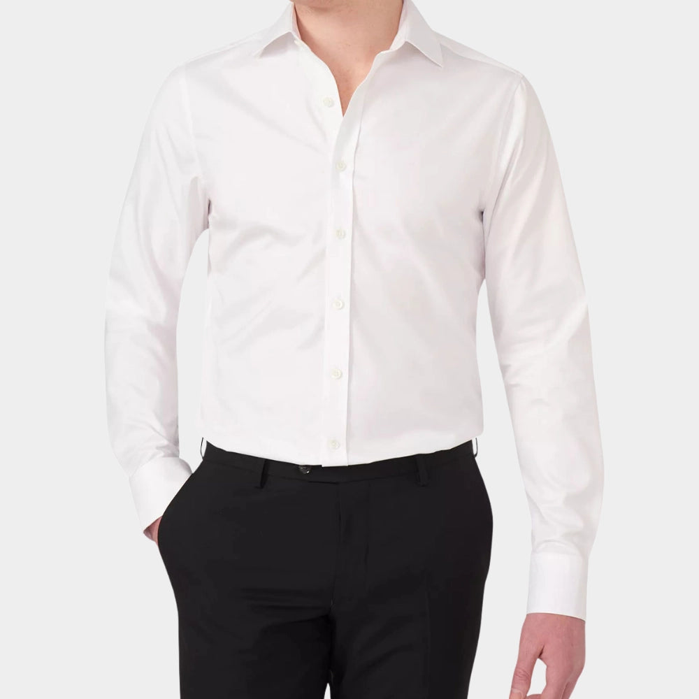 Slim Fit Cut Away Twill Shirt - White - Hugo Sthlm
