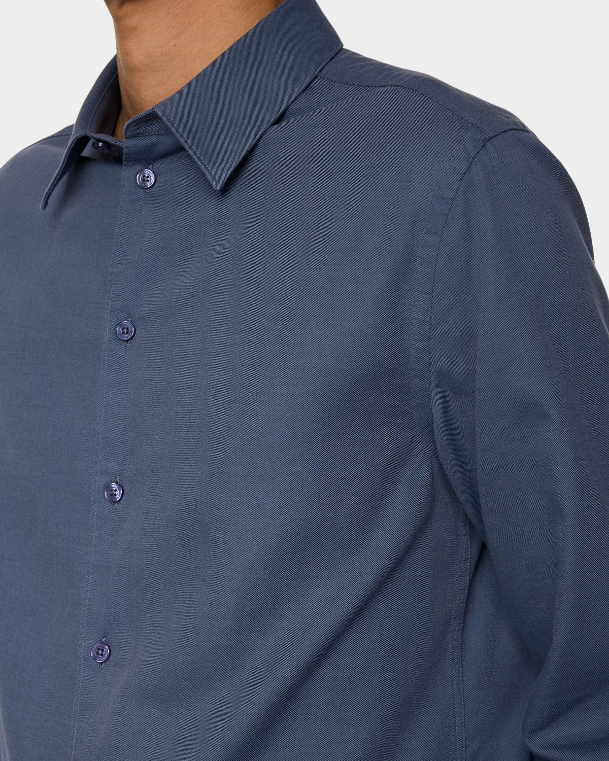 Slim LS Cotton Tencel Shirt - Vintage Indigo - Hugo Sthlm