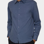 Slim LS Cotton Tencel Shirt - Vintage Indigo - Hugo Sthlm