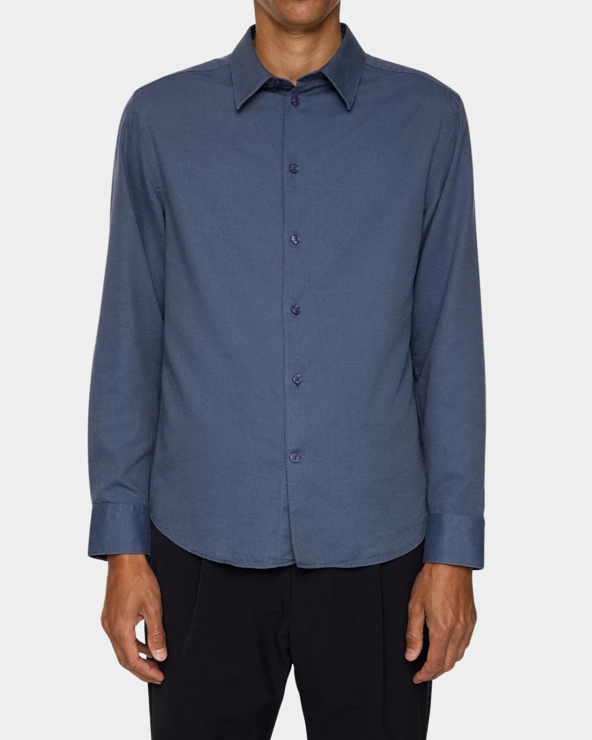 Slim LS Cotton Tencel Shirt - Vintage Indigo - Hugo Sthlm
