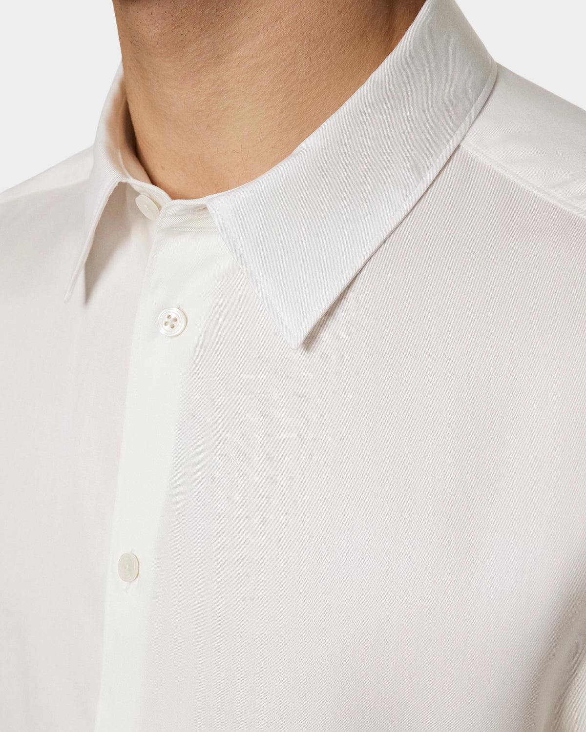 Slim LS Cotton Tencel Shirt - White - Hugo Sthlm