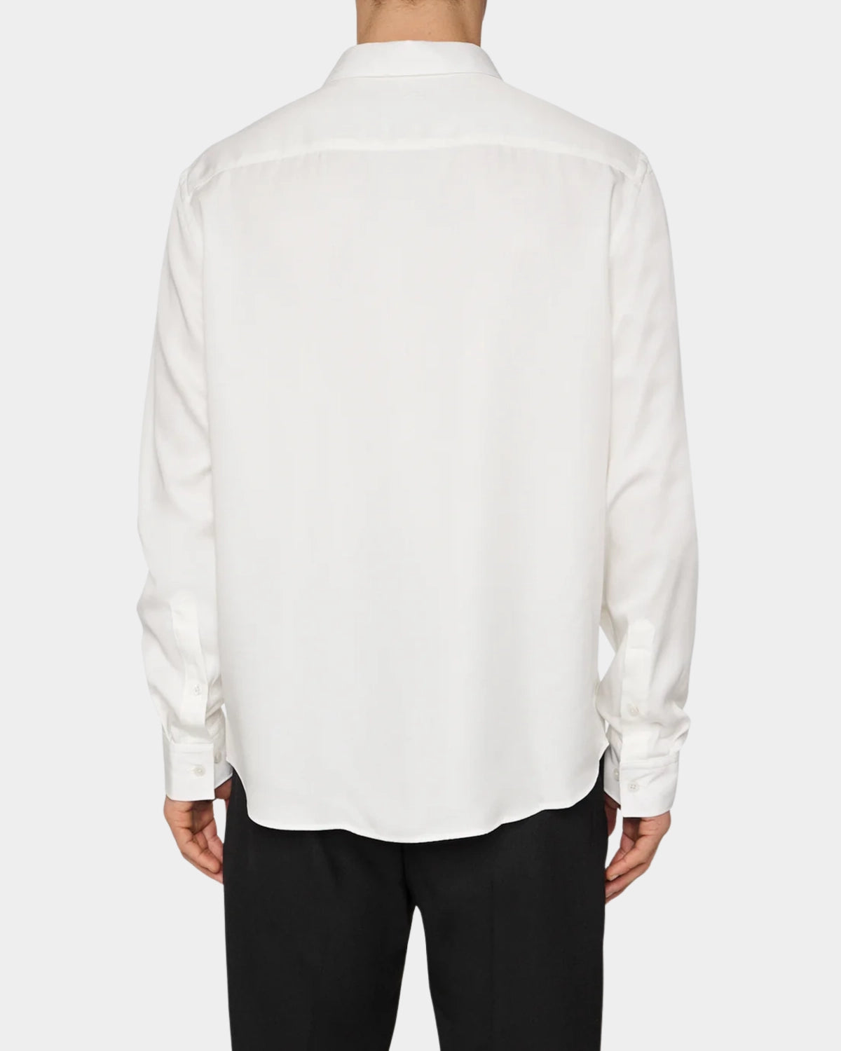 Slim LS Cotton Tencel Shirt - White - Hugo Sthlm