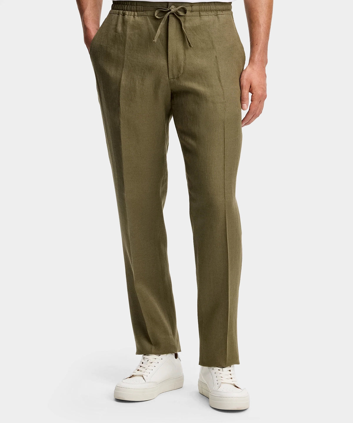 Soren Drape Linen Pants - Kalamata - Hugo Sthlm