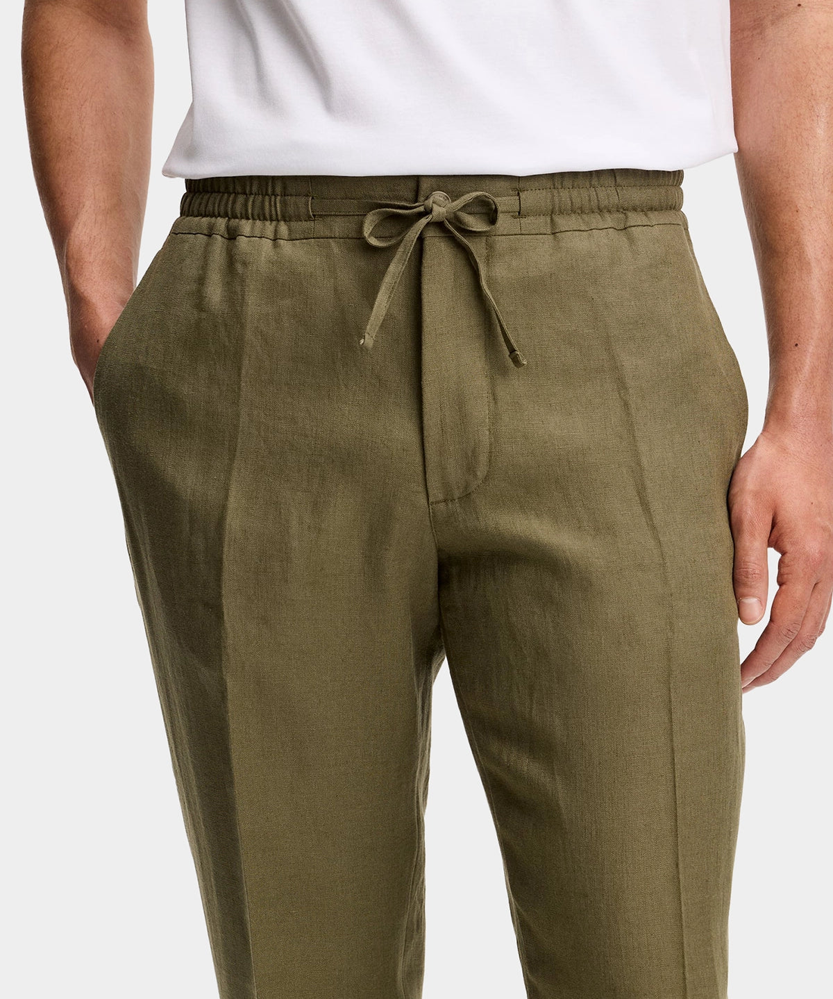 Soren Drape Linen Pants - Kalamata - Hugo Sthlm