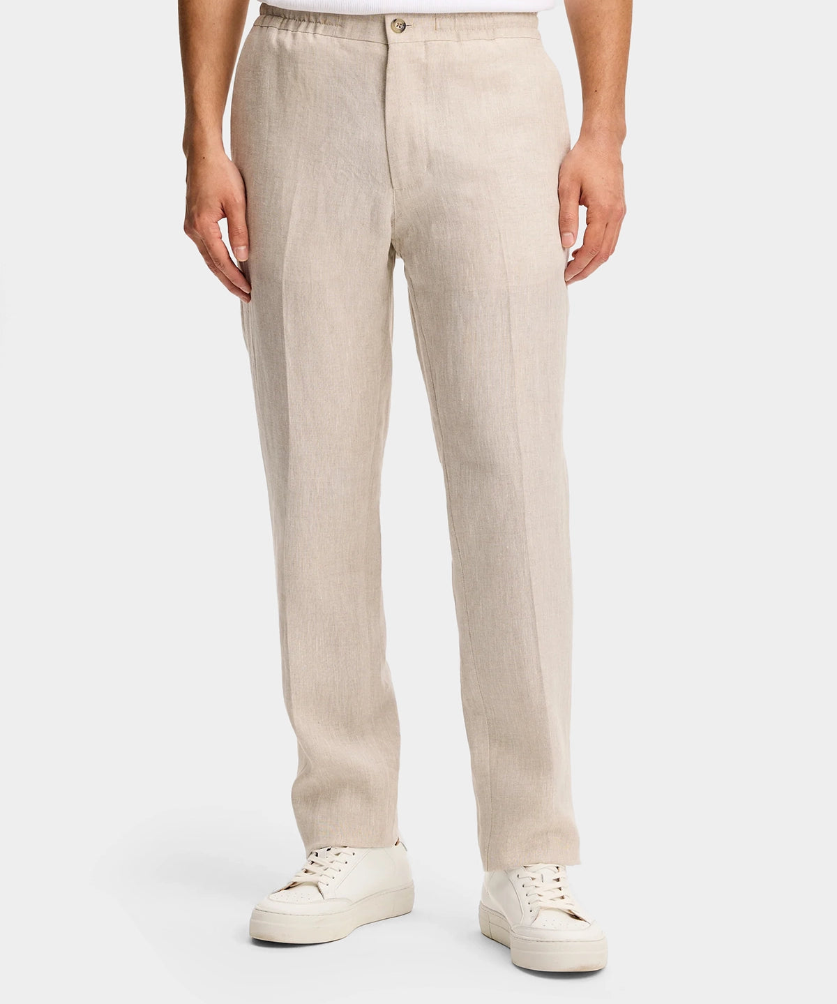 Soren Drape Linen Pants - Moonbeam - Hugo Sthlm