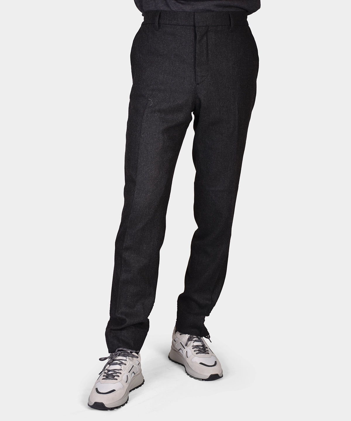 Soren Twill Cash Flannel Pants - Dark Grey Melange - Hugo Sthlm