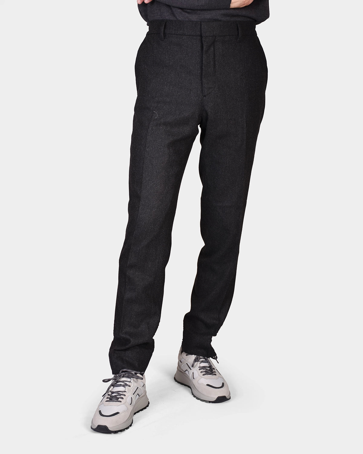 Soren Twill Cash Flannel Pants - Dark Grey Melange - Hugo Sthlm