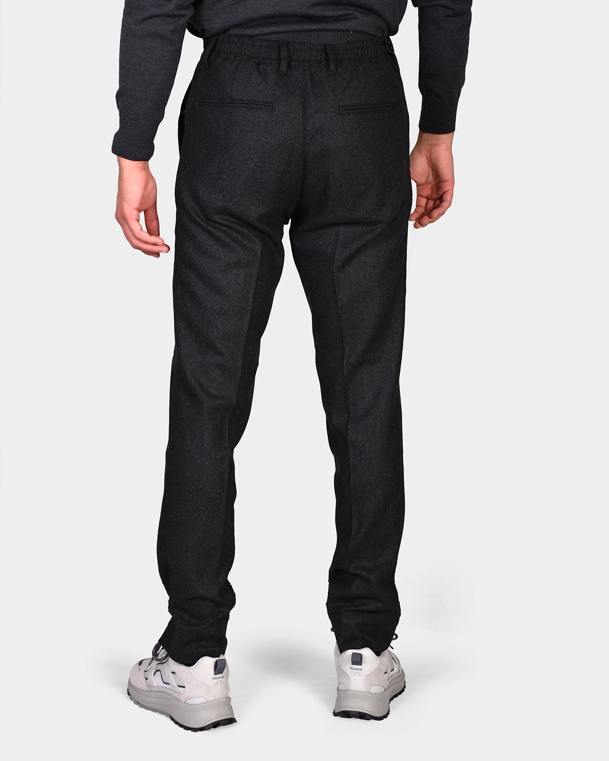 Soren Twill Cash Flannel Pants - Dark Grey Melange - Hugo Sthlm