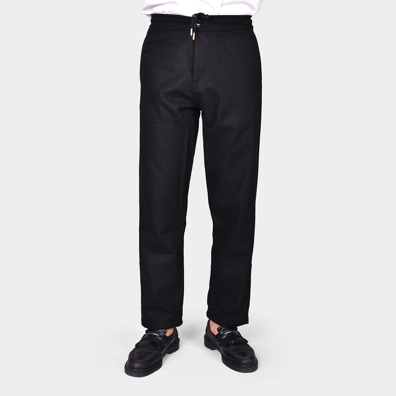 Soto Flannel Drawstring Pant - Black - Hugo Sthlm