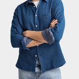 Standard L/S Shirt Jpn Dobby - Washed Indigo