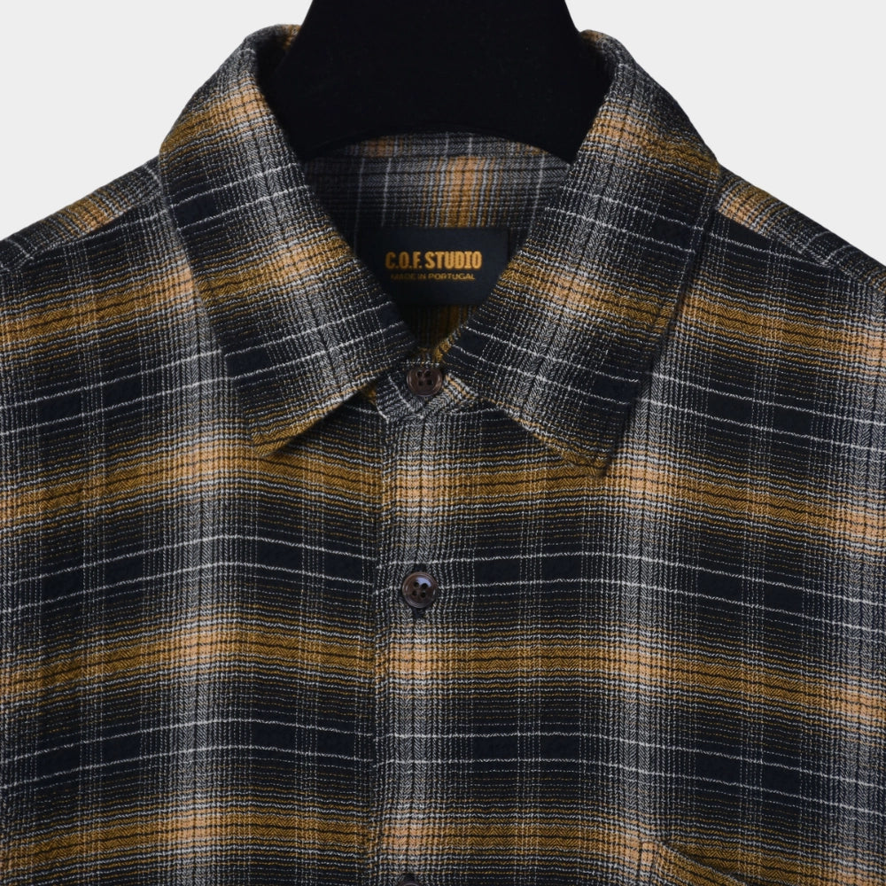 Standard Shirt Seersucker Check - Apricot - Hugo Sthlm