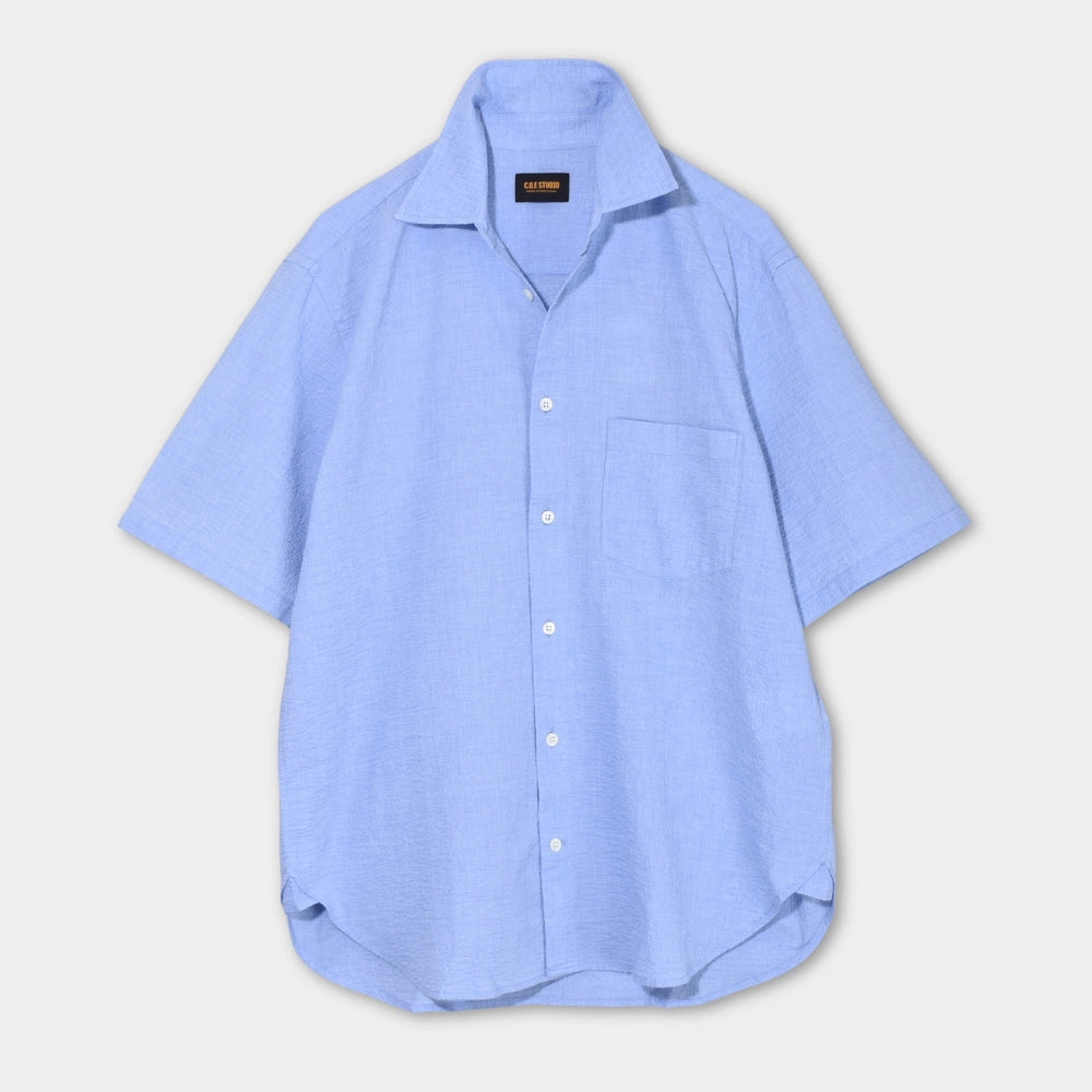 Standard Short Sleeve Seersucker - Light Blue - Hugo Sthlm