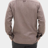 Straight Fit Cuban Winter Twill Shirt - Coffe Brown