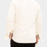 Straight Fit Cuban Winter Twill Shirt - White Sand