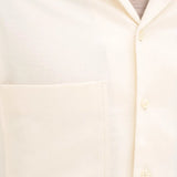 Straight Fit Cuban Winter Twill Shirt - White Sand