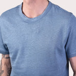 T-Shirt 100% Linen - Blue - Hugo Sthlm
