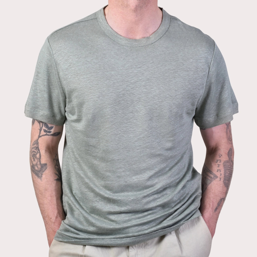 T-Shirt 100% Linen - Green - Hugo Sthlm