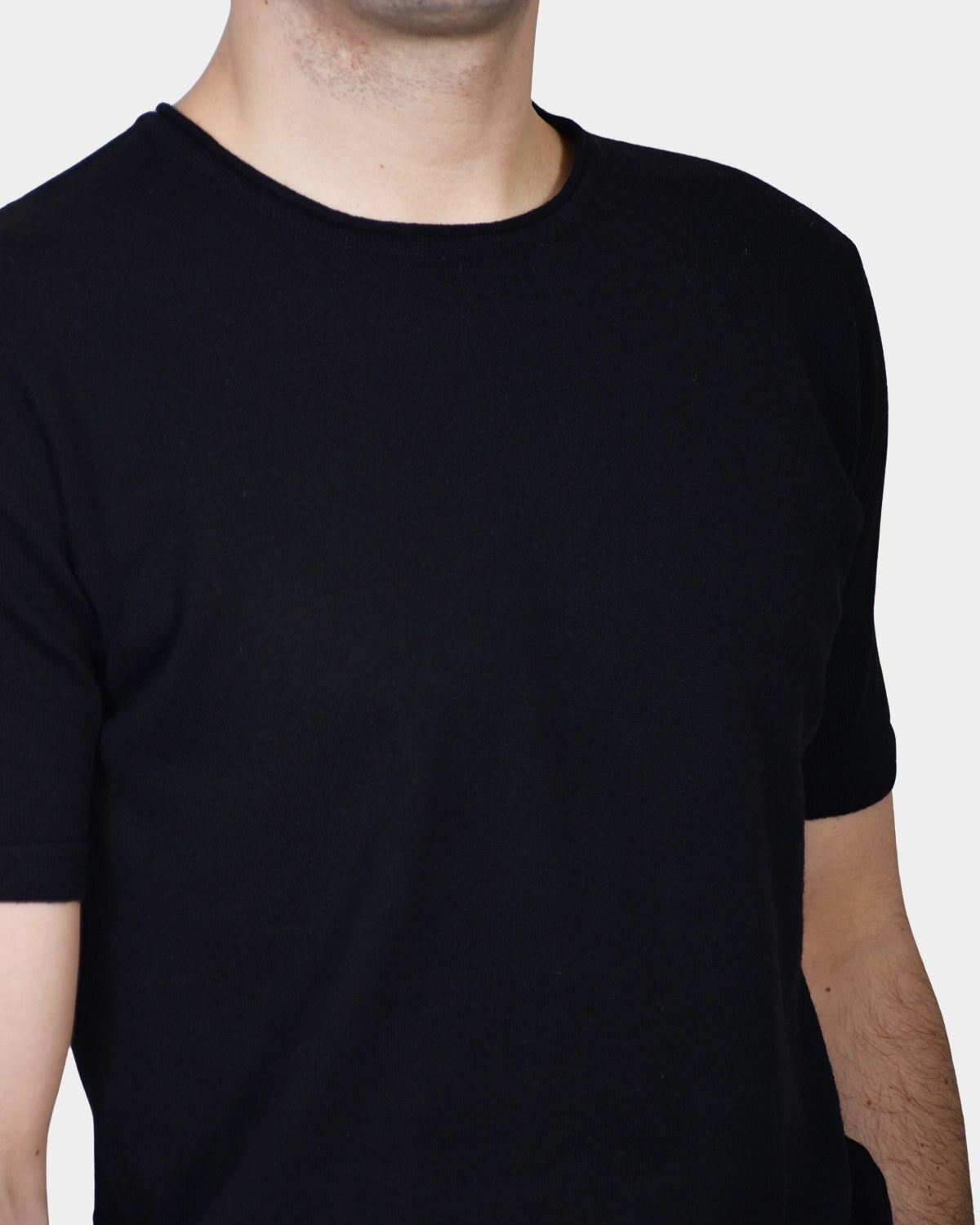 T-shirt Knit Linen Blend - Black - Hugo Sthlm