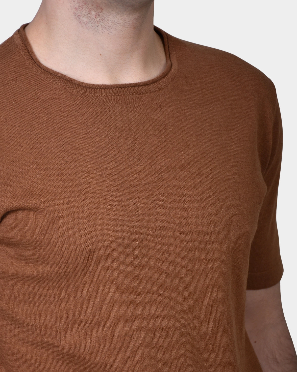 T-shirt Knit Linen Blend - Caffe - Hugo Sthlm