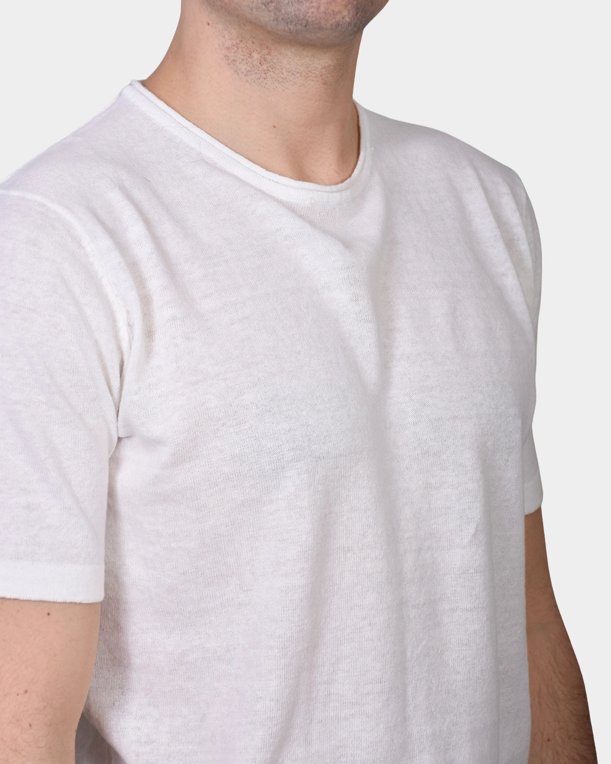T-shirt Knit Linen Blend - Ecru - Hugo Sthlm