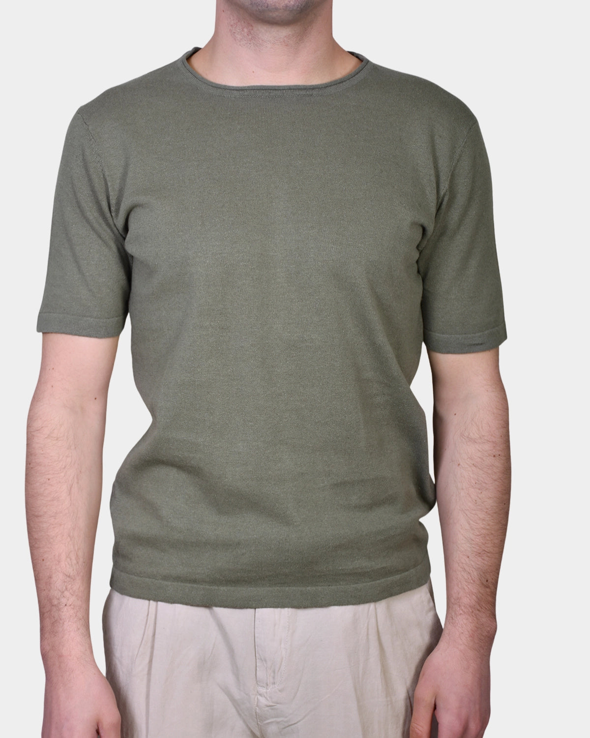 T-shirt Knit Linen Blend - Green - Hugo Sthlm