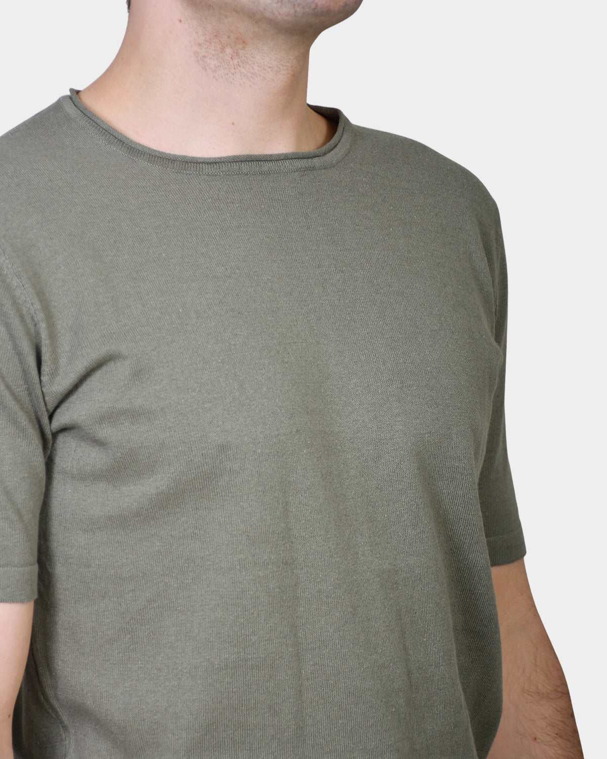 T-shirt Knit Linen Blend - Green - Hugo Sthlm