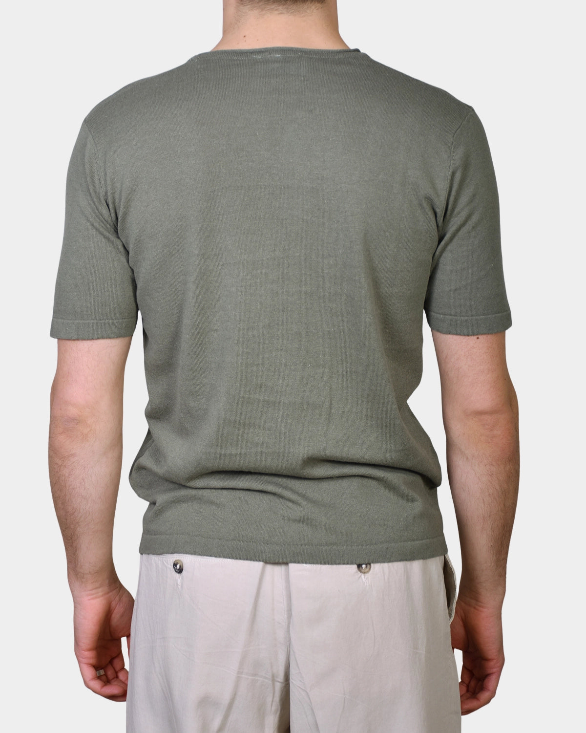 T-shirt Knit Linen Blend - Green - Hugo Sthlm