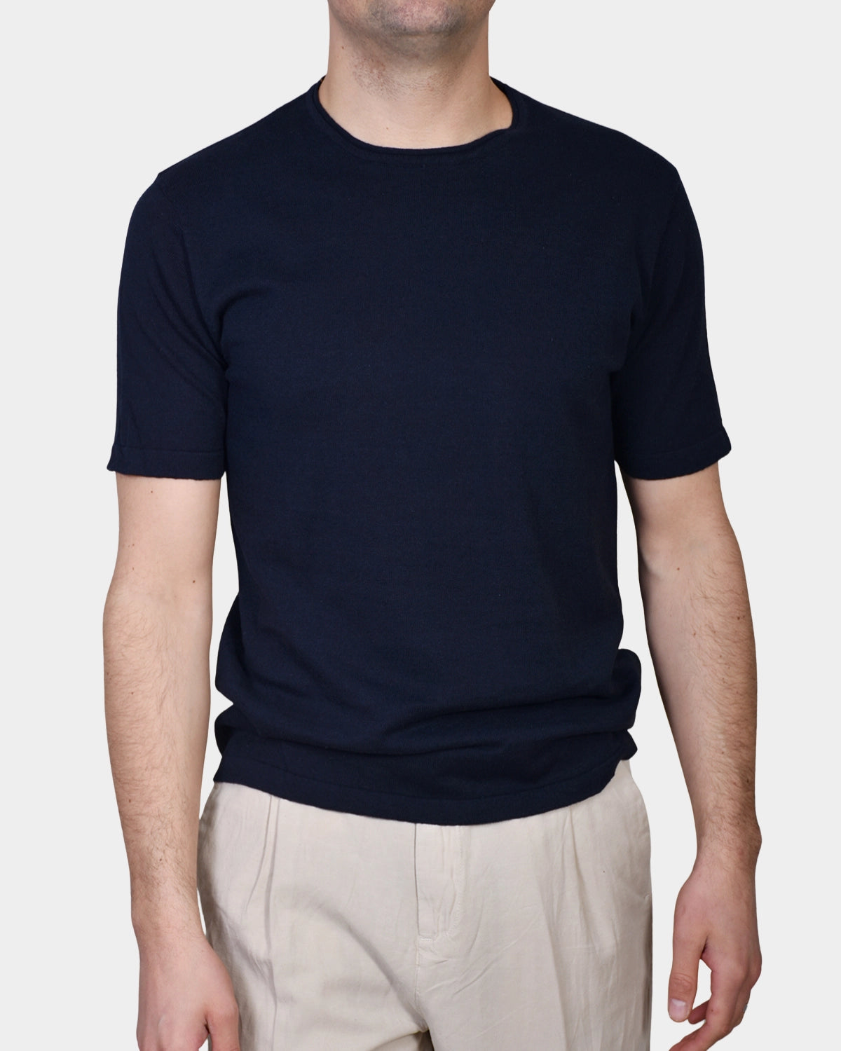 T-shirt Knit Linen Blend - Navy - Hugo Sthlm