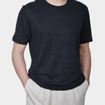 T-shirt Linen Jersey - Black - Hugo Sthlm