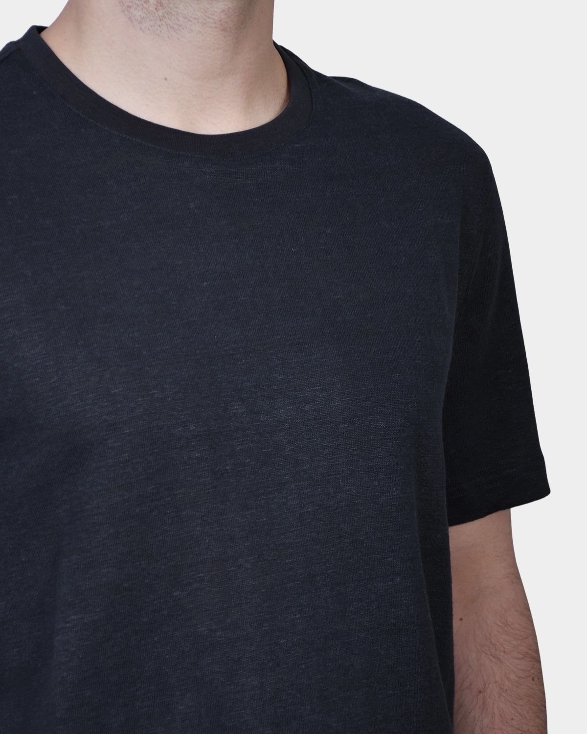 T-shirt Linen Jersey - Black - Hugo Sthlm