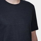 T-shirt Linen Jersey - Black - Hugo Sthlm