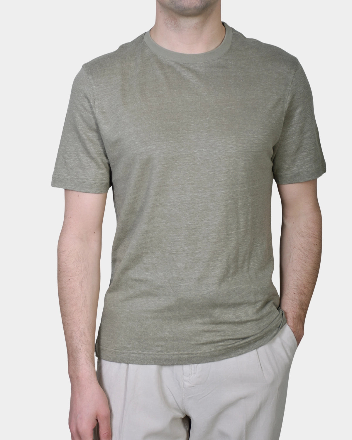 T-shirt Linen Jersey - Green - Hugo Sthlm