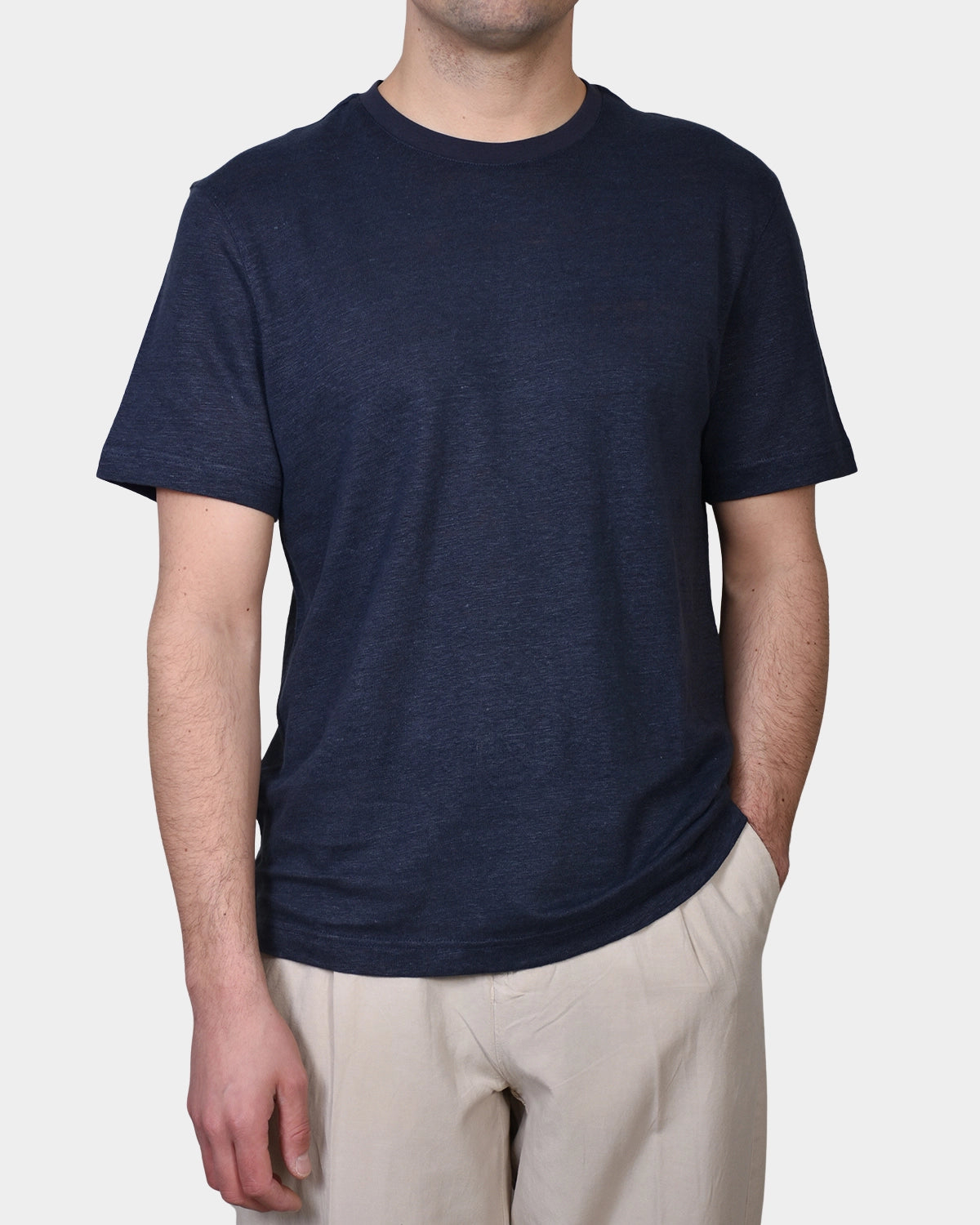 T-shirt Linen Jersey - Navy - Hugo Sthlm