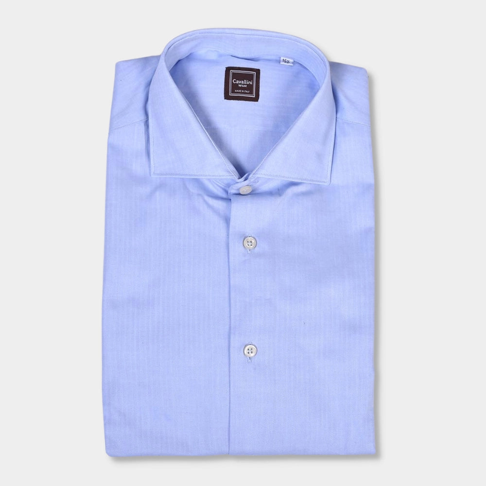 Tailor Fit Cutaway Herringbone Shirt - Blue - Hugo Sthlm