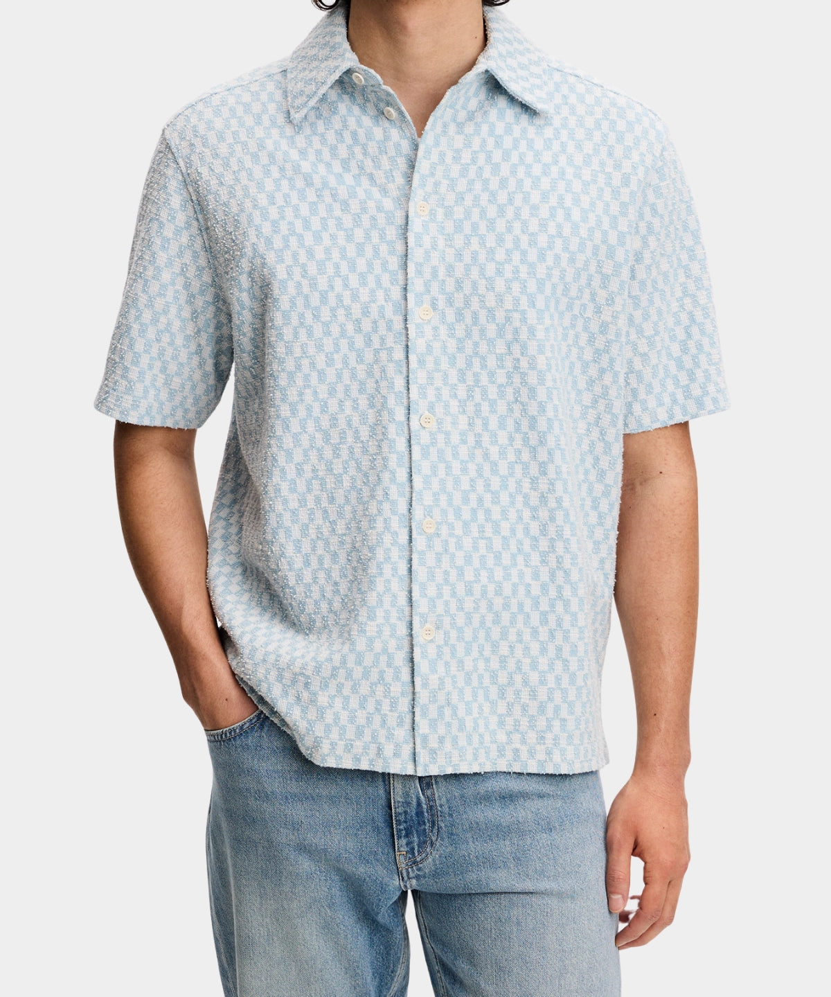Torpa Jacquard Shirt - Sky Light - Hugo Sthlm