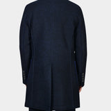 Two Color Boiled Wool Coat - Navy - Hugo Sthlm