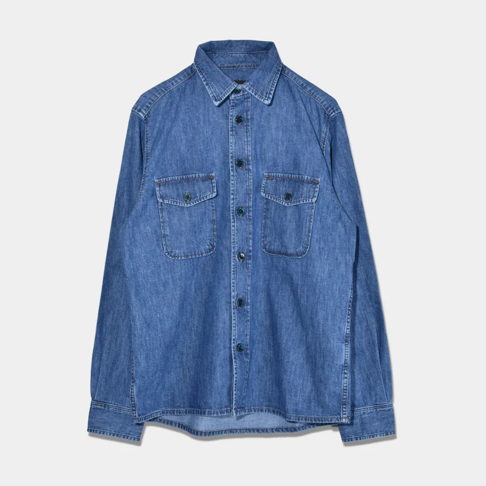 Two Pocket Overshirt 7,6 Oz Indigo - 6x Wash - Hugo Sthlm