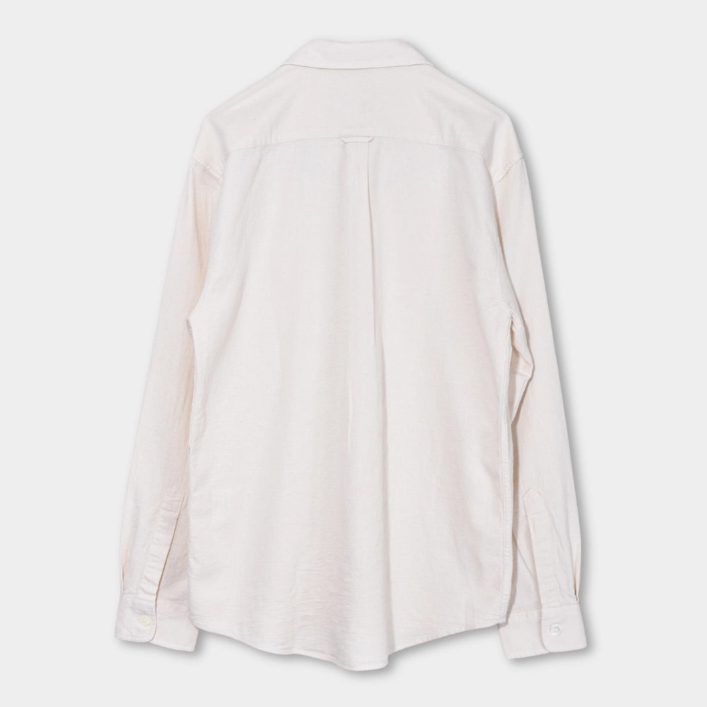 Two Pocket Overshirt Solid Dobby - Ecru - Hugo Sthlm