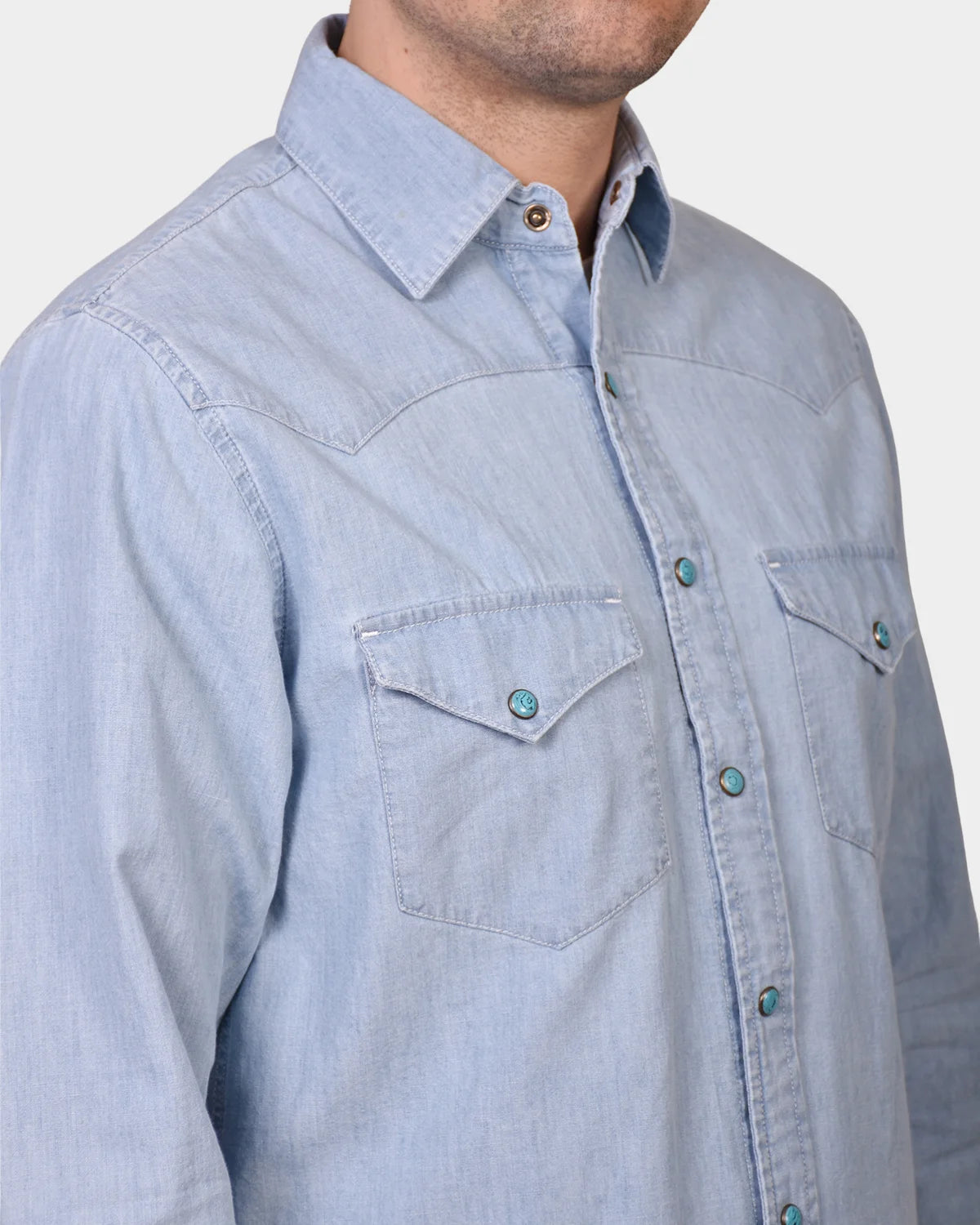 Western Chambray Shirt Flagstaff - Light Chambray - Hugo Sthlm