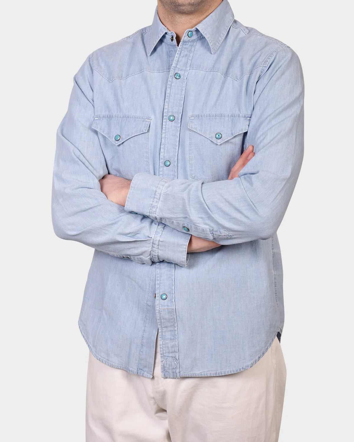 Western Chambray Shirt Flagstaff - Light Chambray - Hugo Sthlm