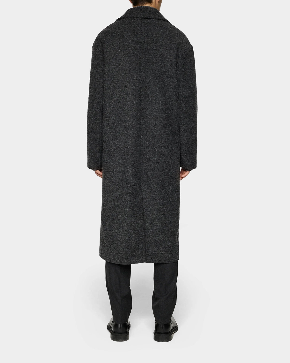 Willy Bonded Wool Coat - Dark Grey Melange - Hugo Sthlm